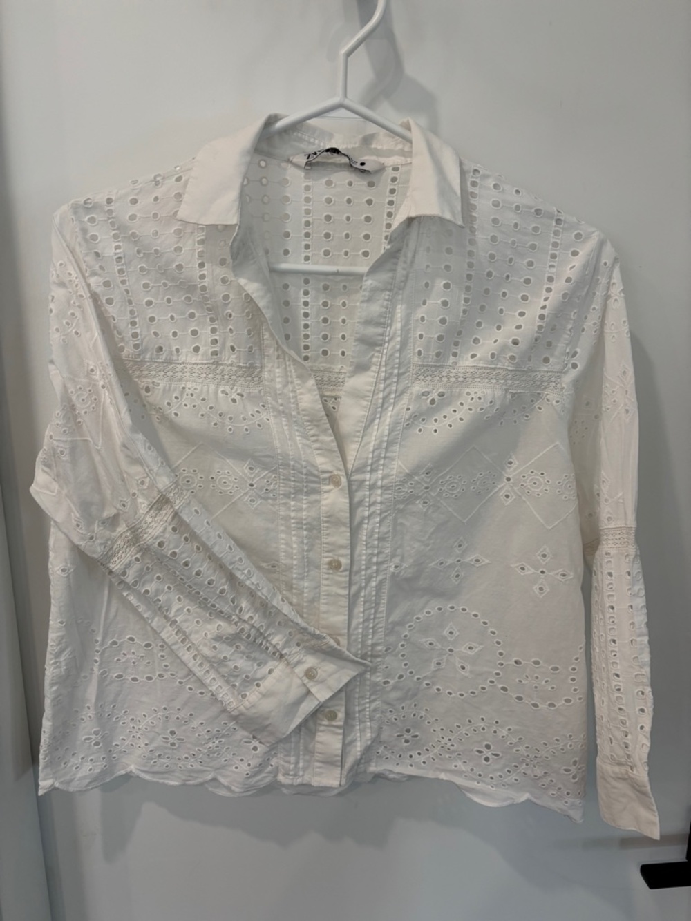 ZARA cotton eyelet blouse